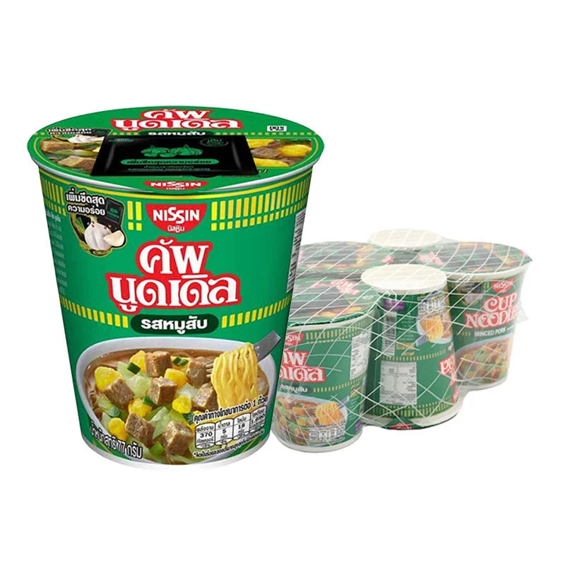 NISSIN Cup Instant Noodle Minced Pork Flavour 77g x6
