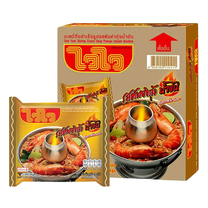 WAIWAI Instant Noodle Tom Yum Shrimp Cream Soup 60g x30