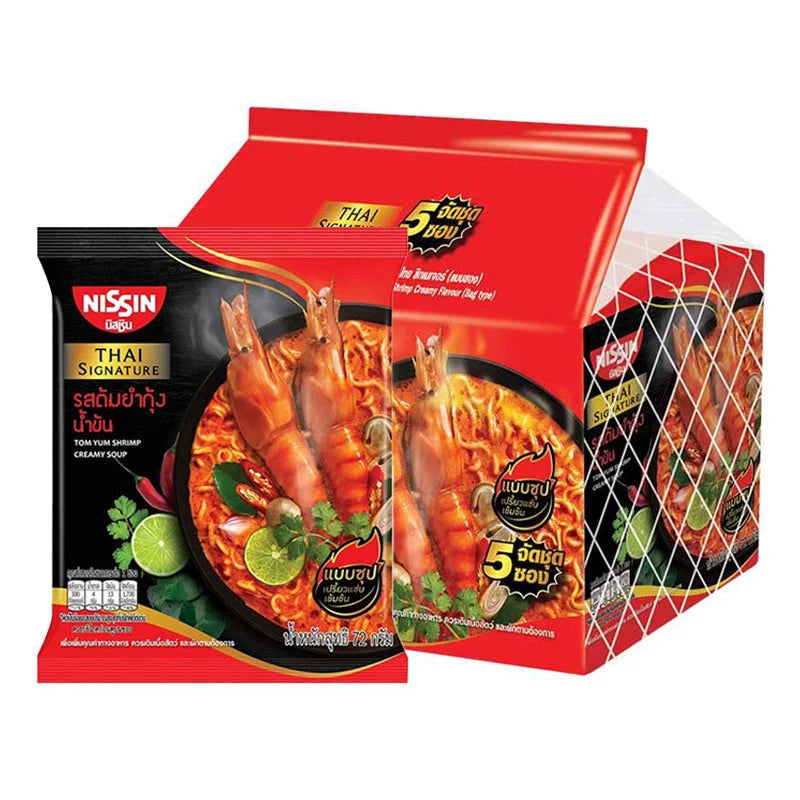 NISSIN Thai Signature Instant Noodles Tom Yum Kung Creamy 5 Pcs