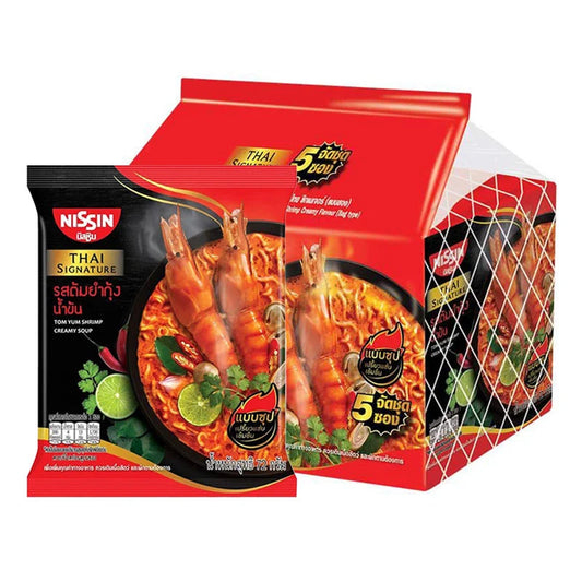 NISSIN Thai Signature Instant Noodles Tom Yum Kung Creamy 5 Pcs