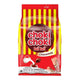 Choki Choki Milk Choco 100-stick pack showing chocolate-filled snack sticks with chocolate coating and packaging.