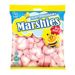 Marshies Strawberry Marshmallows in 150g package, soft pink marshmallows from MARSHIES for snacks and confectionery.