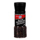 MCCORMICK Black Peppercorn Grinder 70g showing the black peppercorns inside a clear grinder container.