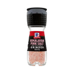 Mccormick Himalayan Salt Grinder 70g, dry grocery product, showing the black and white salt grinder with Himalayan salt crystals.