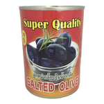 Twin Tusk Leng Heng salted olives in a 565g jar, showcasing the dry grocery product with visible olives and label.