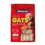 McGarrett rolled oats cereal in a 1kg bag, dry grocery product, showing the package with oats inside.