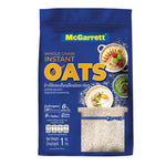 McGarrett Cereal Oats Meal Instant 1kg in a resealable bag, showcasing dry grocery oats product with brand label visible.
