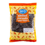 ARO Pitted Prune 1kg in a clear bag, showing dark, dried prunes ready for snacking or cooking.