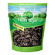 HERITAGE Thompson Seedless Black Raisins 500g package with black raisins spilling out, close-up of the dried fruit.