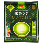 Osk 3-in-1 Matcha Latte drink in a glass, showing vibrant green matcha powder and creamy latte layers.