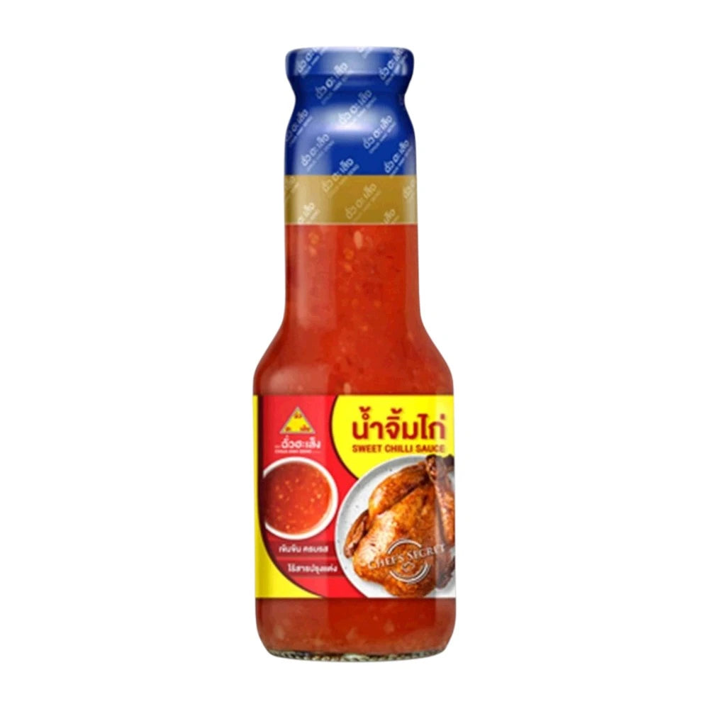 Sweet chili sauce by CHUA HAH SENG in a 370g jar, with a glossy red appearance and a smooth, thick consistency.