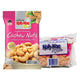 KOHKAE Plus Salted Cashew Nuts in 30g packs, showing salted cashews in a clear bowl with some nuts scattered around.
