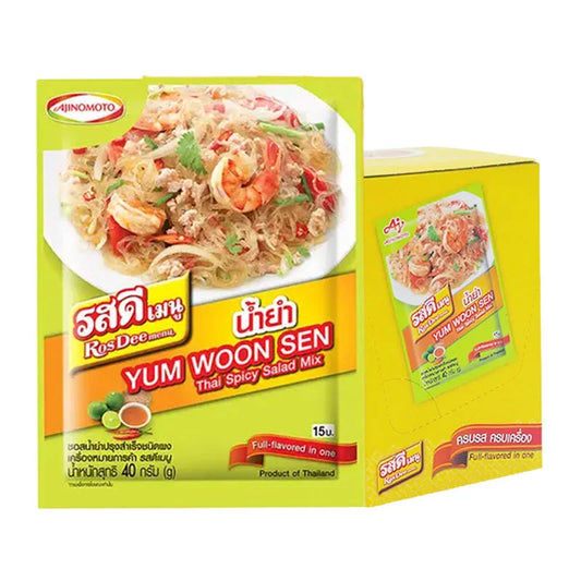 Rosdee Spicy Salad Menu 40g pack, featuring a colorful variety of fresh vegetables and herbs in a vibrant salad mixture