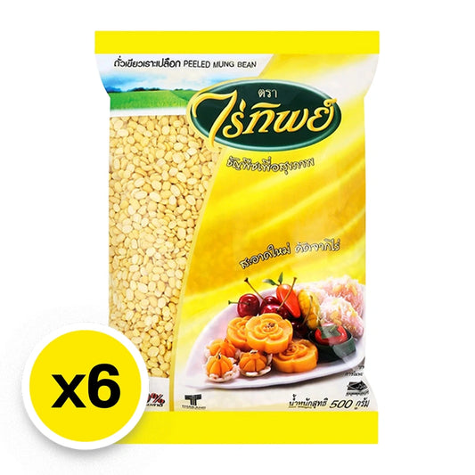 Raitip Peeled Split Mung Bean 500g x6