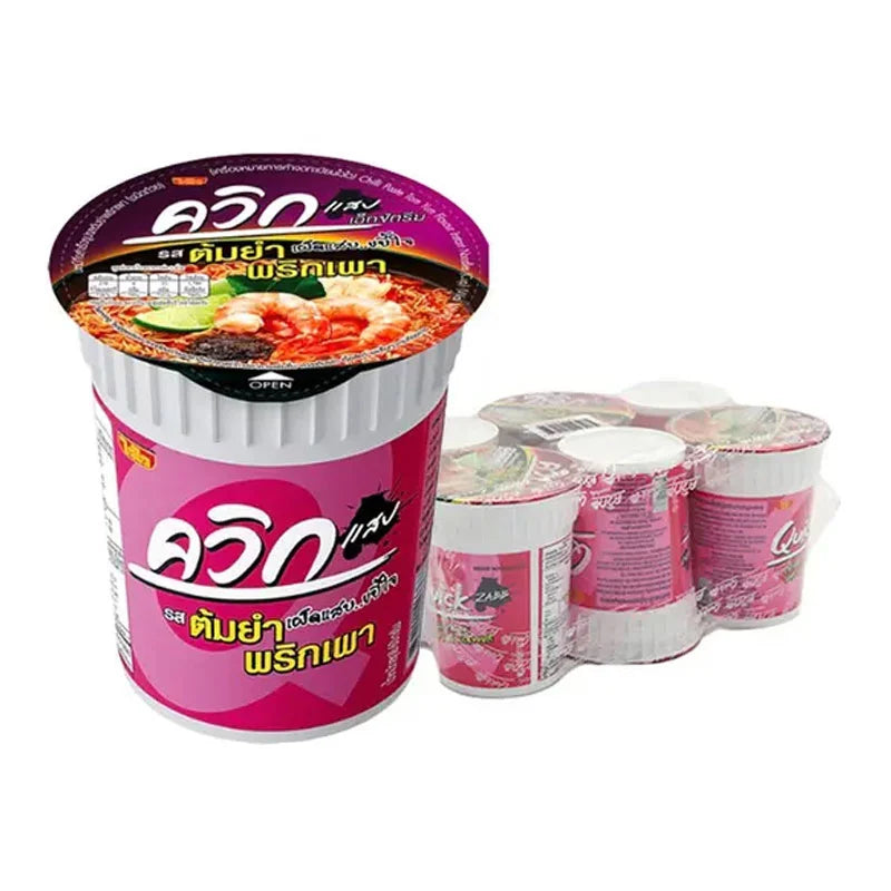 Quick Instant Noodle Cup Chilli Paste Tom Yum 60g x6