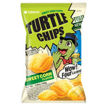 Orion Turtle Chips Sweet Corn flavor 160g, crispy snack in colorful packaging, part of dry grocery snack and confectionery selection.
