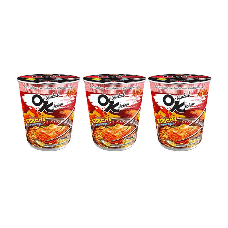 MAMA Oriental Kitchen Instant Cup Noodles Kimchi Seafood 80g x3