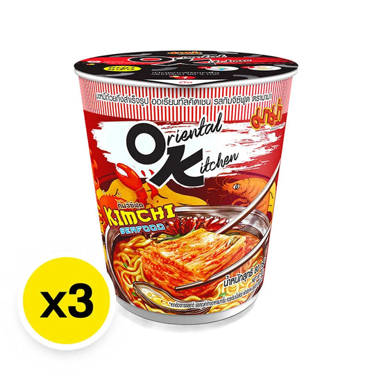 Mama Oriental Kitchen Instant Cup Noodles Kimchi Seafood 80g x3