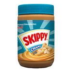 Creamy SKIPPY Peanut Butter in 510g jar, showing the label and smooth texture on a grocery shelf.