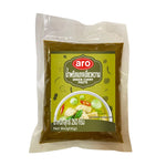 ARO Green Curry Paste 250g jar, Thai-style dry grocery product with vibrant green color and fresh herbs visible on the label.