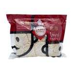 Taipei Egg Noodles 500g dry grocery package with clear branding and a view of the dry, uncooked noodles inside.