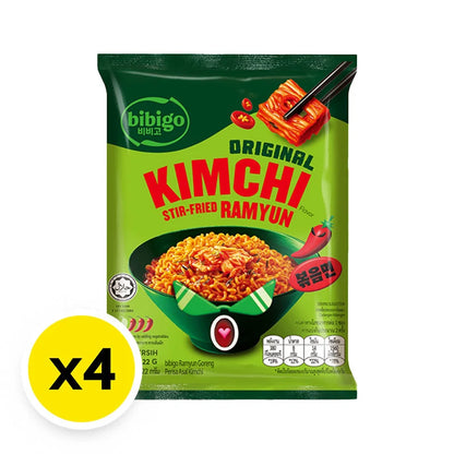 Bibigo Instant Noodles Stir Fried Ramyun Kimchi Flavor 122g x4