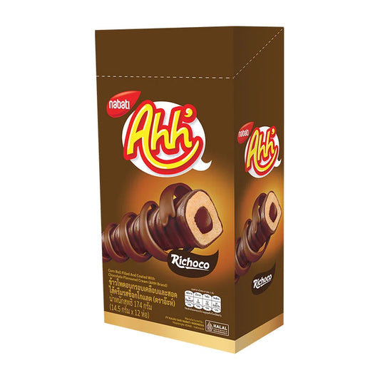 AHH Corn Roll Chocolate 12 Pcs 14.5g
