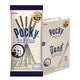 Pocky Cookies & Cream biscuit sticks in 11g sachets, showing packaged snack sticks with creamy cookies flavor.