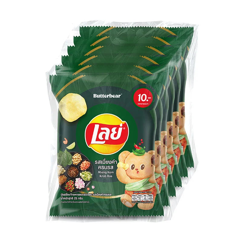 Lay's Classic Miengkham snack, 25g x 6 packs, crispy Vietnamese flavor, in colorful packaging with Lay's branding.