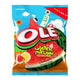 OLE Watermelon Candy 100-piece pack with colorful watermelon-shaped candies displayed in a clear bag.