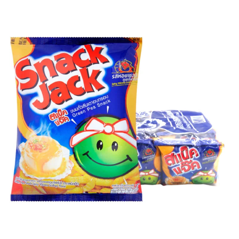 Snack Jack Green Pea Snack Spicy Volcano Scallops Flavor 15g x12