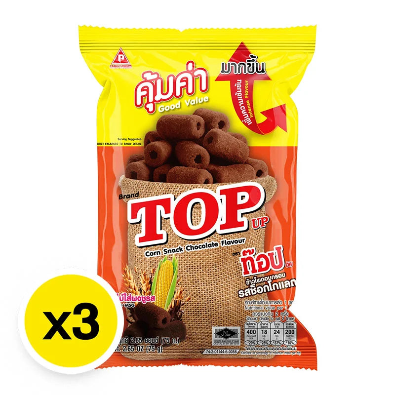 TOP UP Corn Snack Chocolate 75g x3