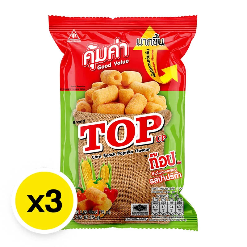 TOP UP Corn Snack Paprika 75g x3