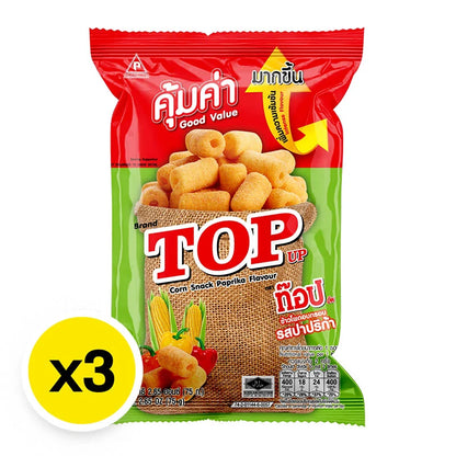 TOP UP Corn Snack Paprika 75g x3