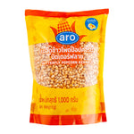 Dry grocery ARO Corn Seed 1kg bag with yellow dry corn kernels, packaged for planting or cooking use.