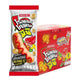Mini Extrude Extreme Sausage by ROLLER COASTER, 14g each, shown in a close-up of the snack packaging and sausage pieces.