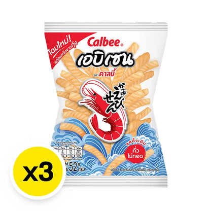 Calbee Ebisen Prawn Cracker Original Flavor 52g x3