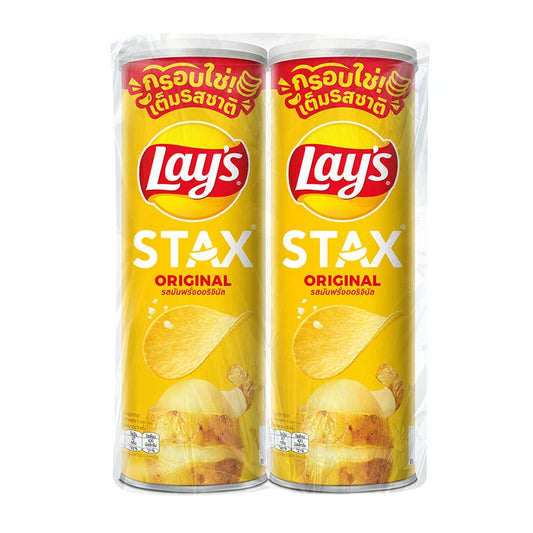 Lay's Stax Original potato chips in 105g pack, crispy and flavorful snack with classic potato chip appearance.