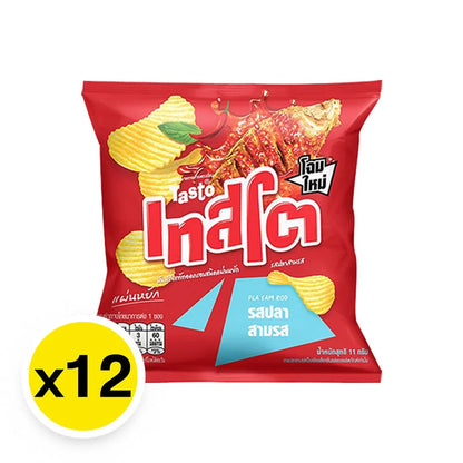 Tasto Potato Rock Chips Pla Sam Rod 11g x12