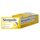 Box of STREPSILS Honey Lemon throat lozenges with 8 pieces per pack, featuring honey and lemon flavor, in a colorful package.
