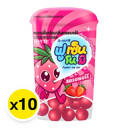 Lotte Fusen No Mi Chewing Gum Strawberry Flavor 15g x10