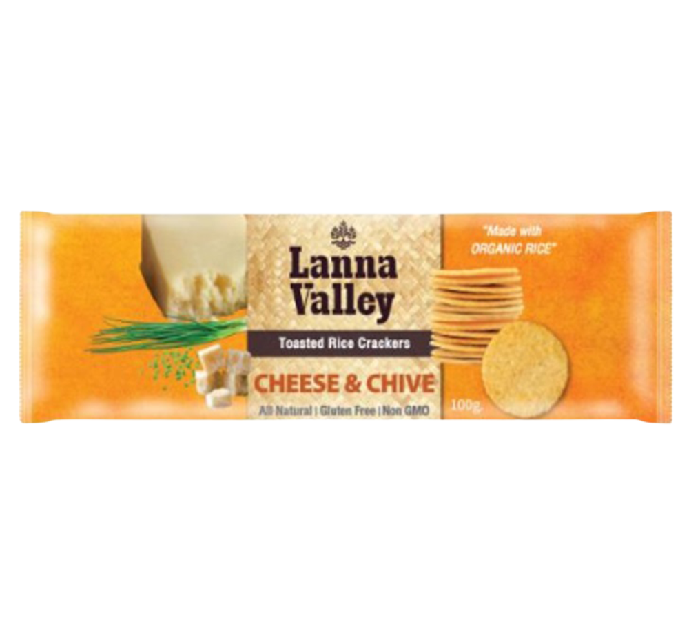 Lanna Valley Organic Rice Crackers Cheese & Onion