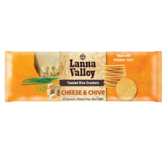 Lanna Valley Organic Rice Crackers Cheese & Onion