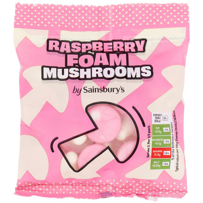 Sainsbury's Rasberry Foam Mushroom Sweets