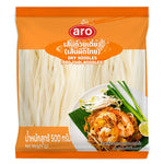 A jar of ARO Pad Thai Noodles 500g dry grocery product with noodles visible in clear packaging.