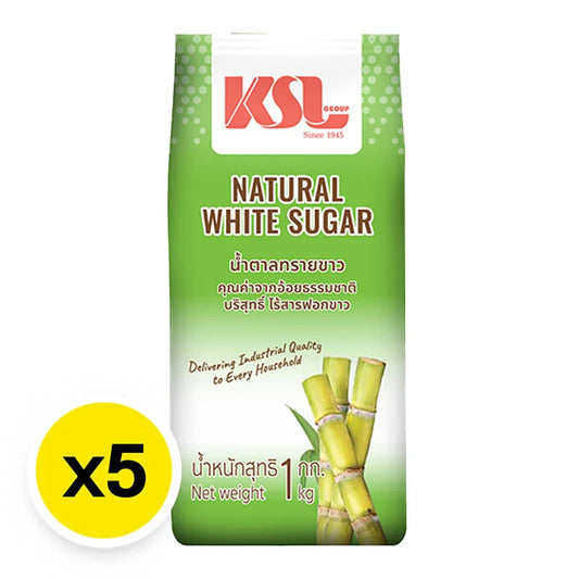 KSL Natural White Sugar 1kg x5
