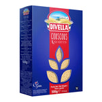 Divella Couscous 500g package of dry grocery product with clear branding and textured surface in the image.