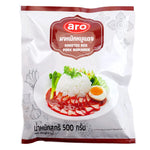 ARO Roast Red Pork Powder 500g dry grocery product, showing a package of seasoning powder in a resealable bag.