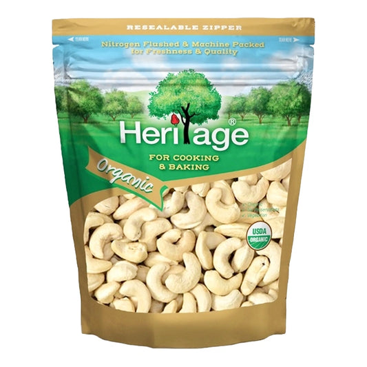 HERITAGE Organic Raw Whole Cashew Nuts 250g