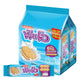 FUN-O Milk Cookies 40.5g, 24-pack, showing crispy cookies with milk flavor packaging and fun cartoon design.